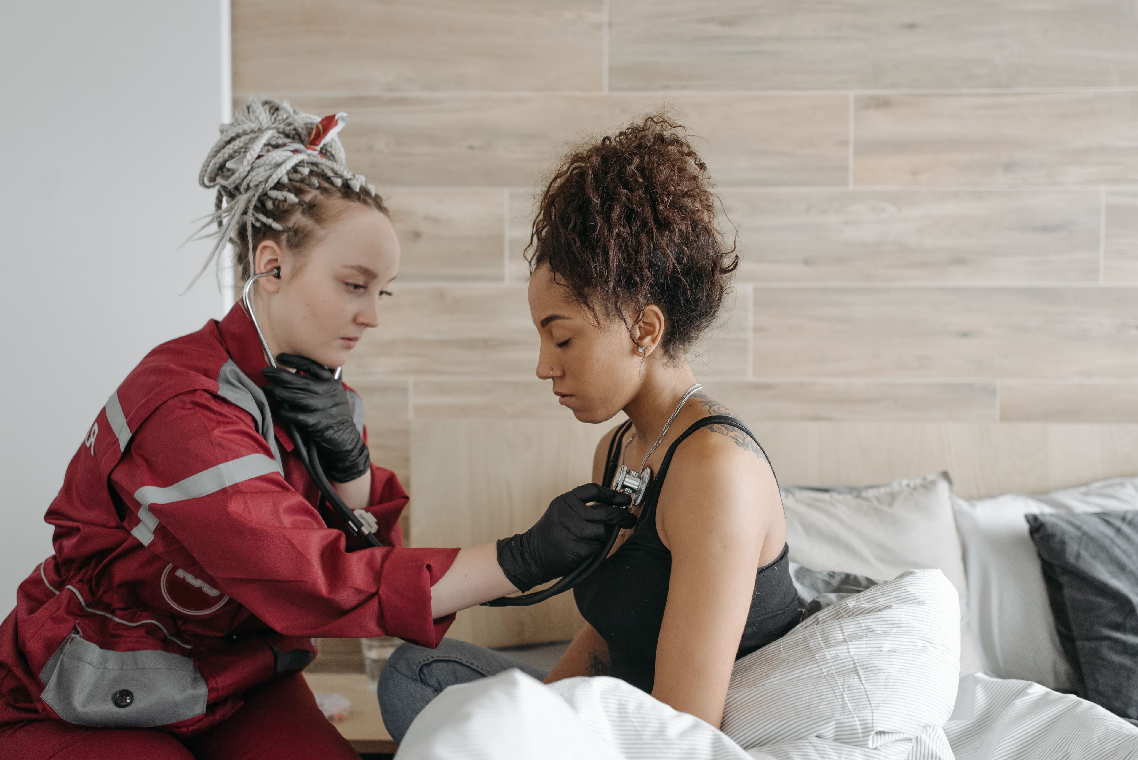 Person receiving medical care after an injury